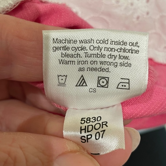 Hanna Andersson Pink Corduroy Girl size 5 Dress Embroidery Flowers Short Sleeve - Picture 9 of 10